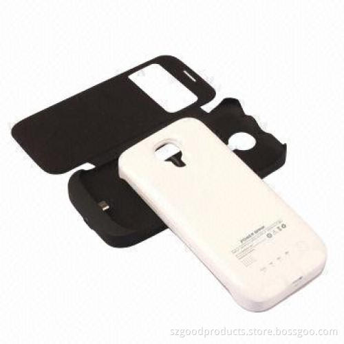 Universal power bank with leather cover and built-in safe lithium battery for S4 mini